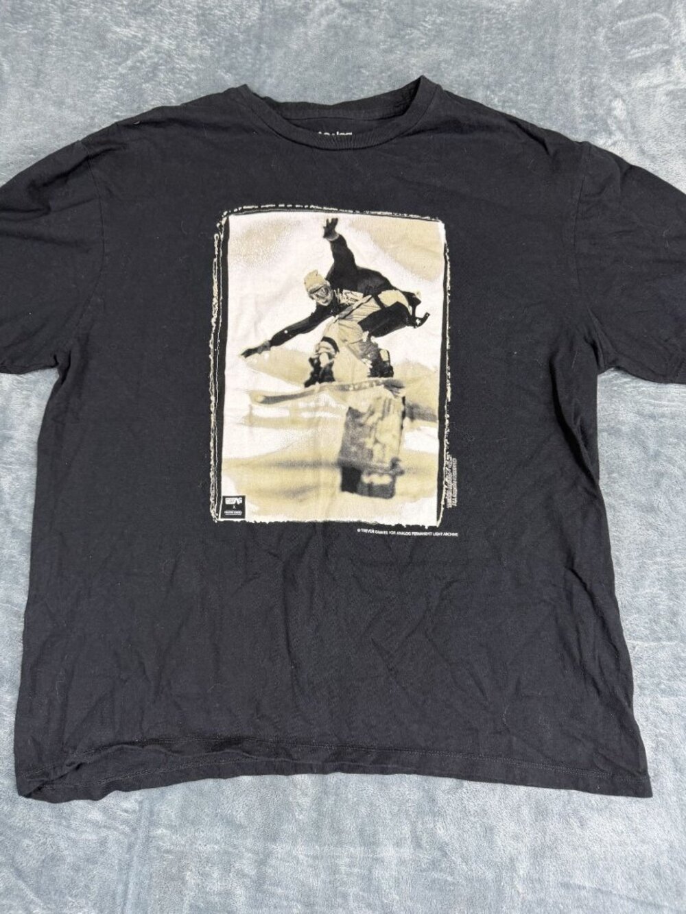 Analog Mens Black Trevor Graves Snowboarding Graphic T-Shirt XL